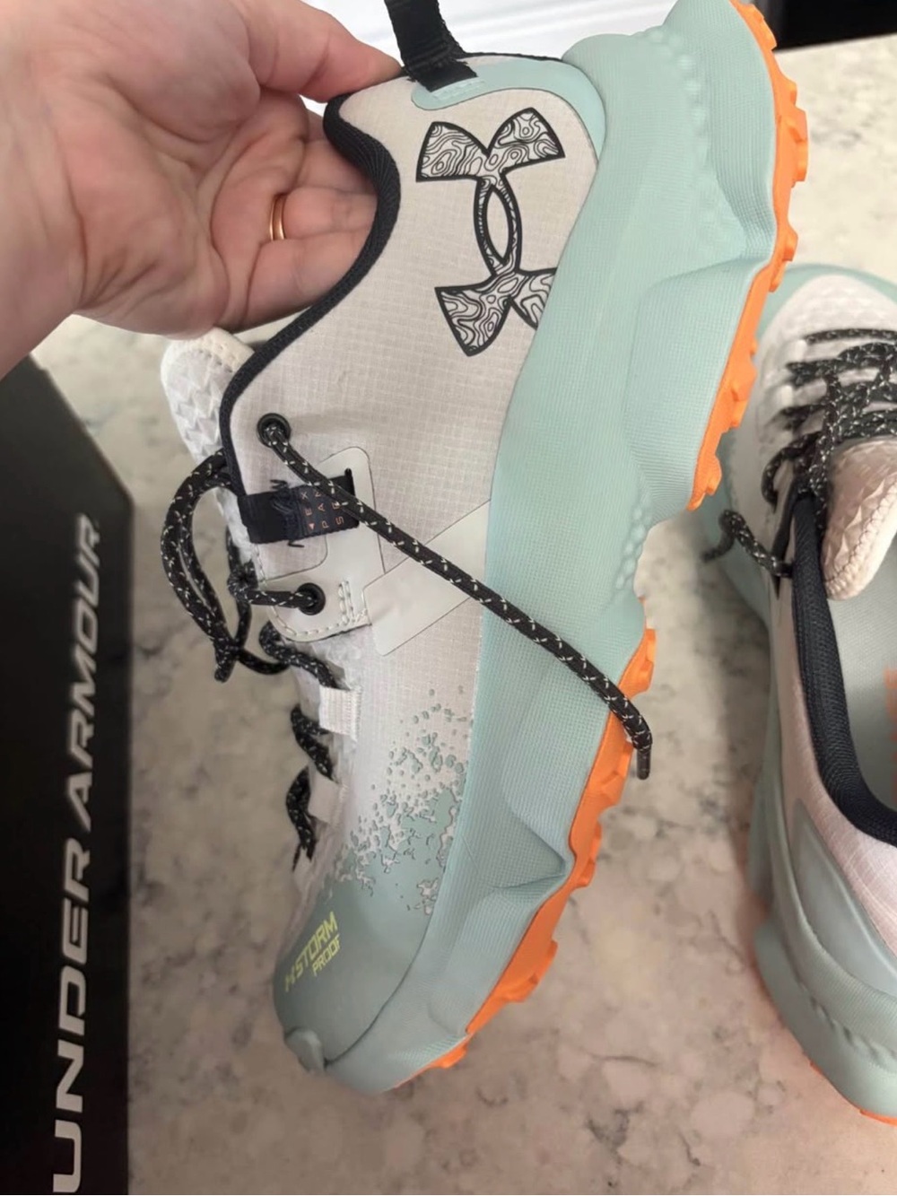 Under Armour Women's Mint Green & White Athletic Sneakers with Black Accents - Picture 2 of 6